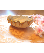 Lenox Acanthus Leaf Shell Bowl 6.25&quot; Ivory with Gold Drip Made in USA - $13.35 CAD
