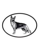 German Shepherd Decal Dog Breed Alsatian Oval Vinyl Black &amp; White Window... - £3.96 GBP