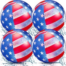 Patriotic Inflatable Glitter Beach Ball Confetti Pool Beach Balls 12 Inch Usa Fl - £26.36 GBP