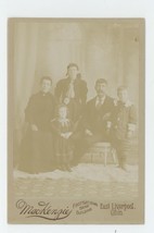 Antique c1880s Cabinet Card Family Of Five Man Mustache Children Liverpool, OH - £8.85 GBP