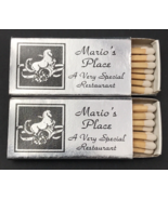 2 Mario&#39;s Place Restaurant Riverside CA Matchbook Matchbox Northern Italian - £9.56 GBP