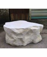 Modern Faux Stone Coffee Table &amp; Bar Stool, Grey-White Decorative Center... - €1.711,32 EUR