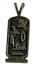 925 Sterling Silver Egyptian Cartouche Hieroglyphics Pendant - Engraved-... - £23.67 GBP