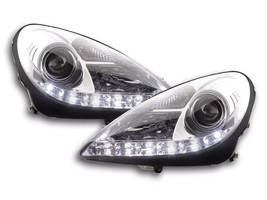 FK LED DRL Lightbar Halo Headlights Mercedes SLK R171 04-11 171 chrome AMG LHD - £393.80 GBP
