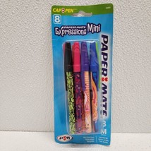 Paper Mate Expressions Mini 8 Ballpoint Cap Pens Fun Designs Assorted Ink - New! - £23.22 GBP
