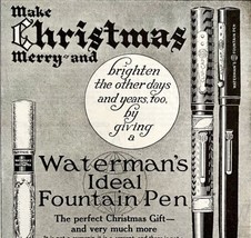 1917 Waterman&#39;s Fountain Pen Christmas Advertisement Antique Ephemera LGADYC4 - $19.99