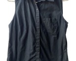 Banana Republic Blouse Womens Size M Black Button Up Sleeveless  Front P... - $13.31