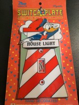 Donald Duck Lighthouse Switch Plate Cover Red White Blue Disney Nursery Kids - £13.80 GBP