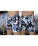 Thunderbox Nylon Spandex Mens Gray Camouflage Titan Pouch Shorts 1 ~ L - $25.00