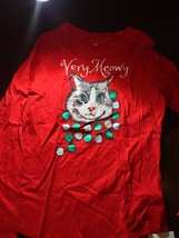 Size medium Very Meow Red Long Sleeve T-shirt - £10.95 GBP