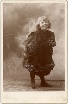 Circa 1890&#39;S Cabinet Card Adorable Girl Glasses Dress Steele Sioux City Ia - £10.95 GBP