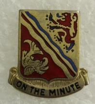 Vintage Military DUI Pin 37th Field Artillery Battalion ON THE MINUTE Su... - $9.26