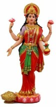 Hindu Goddess Sri Lakshmi Statue 10&quot;H Shakti Of Vishnu Goddess Of Prosperity - £38.57 GBP