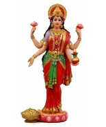 Hindu Goddess Sri Lakshmi Statue 10&quot;H Shakti Of Vishnu Goddess Of Prospe... - $65.18 CAD