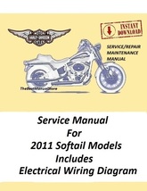 2011 Harley Davidson Softail Models Service Manual Download - $22.95