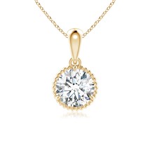 ANGARA Lab-Grown 0.5Ct Rope-Framed Claw-Set Diamond Pendant Necklace in 14K Gold - £632.14 GBP