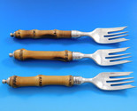 Tahiti by Buccellati Sterling Silver Salad Fork Set of 3 Bamboo Vintage 7&quot; - £850.57 GBP