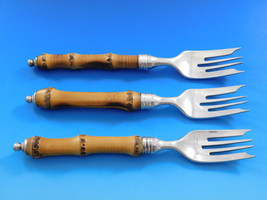 Tahiti by Buccellati Sterling Silver Salad Fork Set of 3 Bamboo Vintage 7" - $20,191.18 MXN