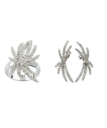 Authenticity Guarantee 
Beautiful 14k Diamond Firework Ring and Stud Ear... - £2,806.34 GBP