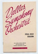 Dallas Symphony Orchestra Program 1959 Jean Madeira SMU Men&#39;s Chorus  - £14.24 GBP