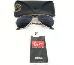 Ray-Ban Sunglasses RB3025 Aviator Large Metal 183/R5 Gold Frames W Blue Lenses - $138.59