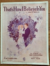 That&#39;s How I Believe In You 1921 Sheet Music - Waltz Ballad - £3.19 GBP