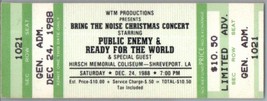 Public Enemy Untorn Concert Ticket Décembre 24 1988 Shreveport Louisiane - £89.78 GBP