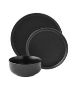 Alessandra 12-Piece Stoneware Dinnerware Set Matte Black - $950.14 MXN