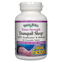 Natural Factors Stress-Relax Extra Strength Tranquil Sleep, 60 Chewable ... - $34.97