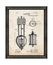 Electric Arc Lamp Patent Print Old Look with Black Wood Frame - £20.00 GBP+