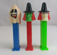 Lot of 3 Halloween Pez Dispensers White Face Witch, Green Face Witch, &amp; ... - $9.69