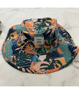 Dutch Bros Coffee Bucket Hat Size M Blue Green Tropical Print Sun Wide Brim - $27.06 CAD
