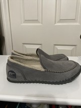 Sorel Gray Dude Moc Hard Bottom Faux Fur Slip On Slippers Men’s Size 9 - £14.93 GBP