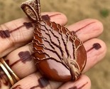 Tree Of Life Handmade Wire Wrap Pendant Copper Jewelry Healing Stone Red... - £13.51 GBP