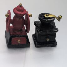 Vintage Metal Cast Iron Miniature Coffee Grinder &amp; Mill Toy Dollhouse Ki... - $24.74