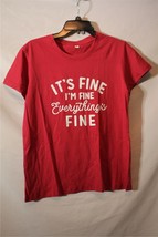 NIP Umokoon It&#39;s Fine I&#39;m Fine Everything&#39;s Fine Women&#39;s Graphic Tee Red Small  - £7.57 GBP
