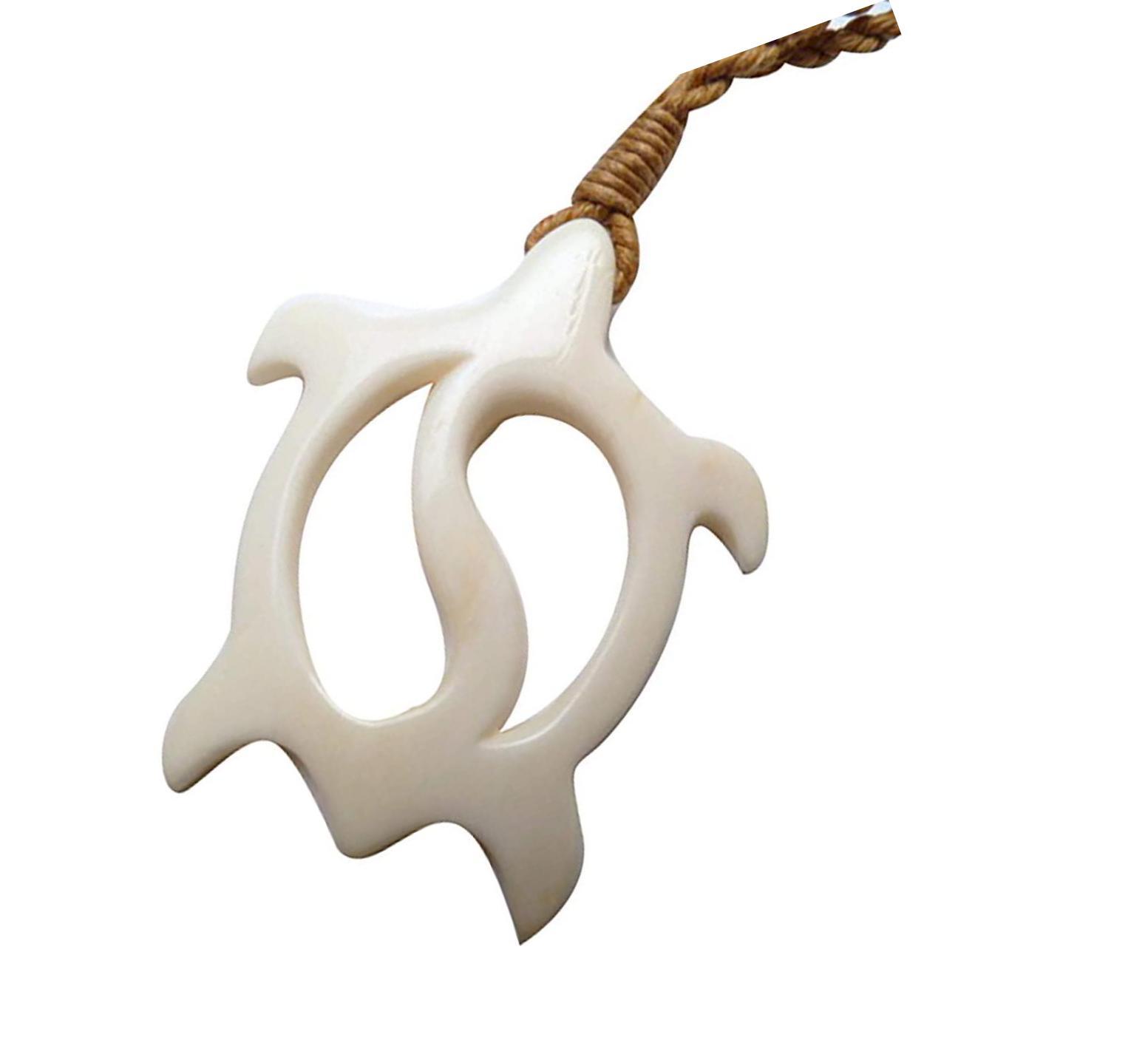 Island Sense Hand Carved Natural Buffalo Bone Hawaii Ying - - $91.68