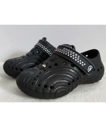 Toddler Doggers Ultralite Black Clogs Sz 9/10 With Checkered Hook &amp; Loop... - $17.99