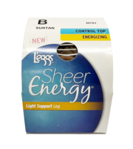 L&#39;eggs Sheer Energy Control Top Pantyhose Tights, Energizing, Size B, SUNTAN - £4.71 GBP