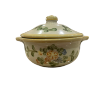 Louisville Stoneware 9.5&quot; Casserole Covered Dish w Lid Round Multicolor Flower - $50.93