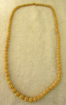 Rare Antique Hand Carved Bovine Necklace Early 1900s Graduated Beads 32&quot;  - $197.01