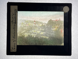 Vintage Color Glass Magic Lantern Slide “Town Of Hohnstein Saxony Germany” - $27.56 CAD