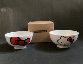 New Sanrio Hello Kitty Ceramic Bowls 2 pc Set Hong Kong Exclusive 11.5cmx 6 cm - $26.00