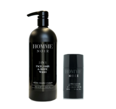 Homme Noir by Jean Marc Paris 3 In 1 Face, Hair &amp; Body Wash  + Deodorant - £39.84 GBP