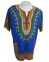 African Style Dashiki men women shirt short sleeve p2p 27 XL cotton colorful - £17.39 GBP