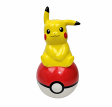 Pokémon Pikachu &amp; Poké Ball Ceramic Coin Bank Piggy Bank 10&quot; Silver Buffalo 2019 - £15.70 GBP
