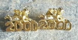 (Lot Of 2) 2000 Angel Pin Brooch Gold Tone Cupid Christmas Ballou Millennium - £5.89 GBP