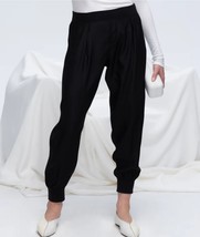 NWT! ATM Anthony Thomas Melillo Essentials Black 100% Silk Joggers, S $275 - $74.24