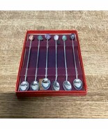 VINTAGE SILVER &amp; STONE SPOONS - SET OF 6 - MADE IN BRAZIL - $373.95 MXN