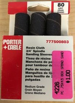 Distressed Pkg - Porter Cable 3/4&#39;&#39; x 4.5&#39;&#39; 80 Grit Sanding Sleeves (3 pk) - £6.06 GBP